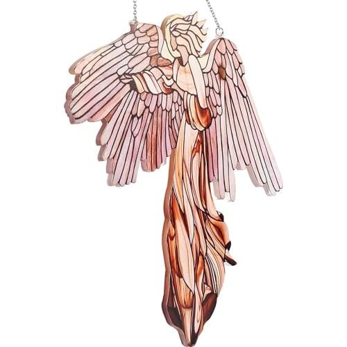 Acrylic Angel Hanging Ornament Elegant Angel Sun Catcher Decoration For Window Garden Courtyard Garden Decoration Outdoor