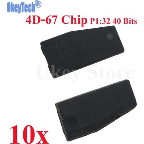 OkeyTech 10pcs/lot Car Key Chip Carbon 4D67 Transponder Chip P1=32 40 Bits TP30 For TOYOTA CAMERY COROLLA PREVIA REIZ CROWN RAV4
