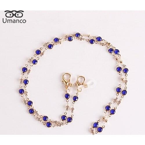 74cm Colorful Sunglasses Chain for Women Crystal Pendant Mask Glasses Chains Anti-Drop Lanyard Necklace Eyeglasses Jewelry