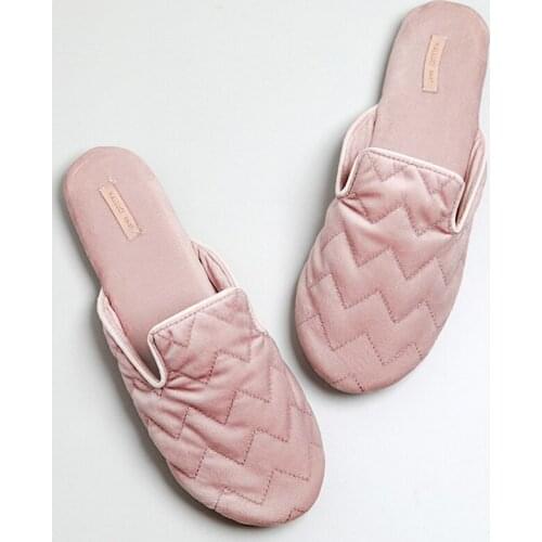 Classic Winter Warm Female Shoes Solid Pink Cotton Fabric Plush Light Non-slip Floor Women Home Slippers for Girls 2021 New