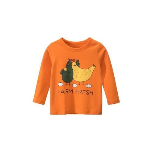 2021 Korean Childrens Clothing Baby Boys Cartoon T Shirt Wholesale Autumn Girls Bottoming T Shirt Baby Clothes Long-sleeved Top