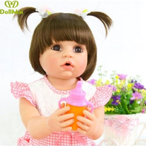 56CM newborn bebe doll reborn baby girl doll full body silicone vinyl Bath toy lol dolls Xmas Gfit