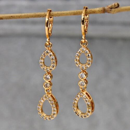 Fashion dangle drop Earrings for Womens earrings dangle Drop Gold plated Earrings Jewelry for Wedding Gift accessories