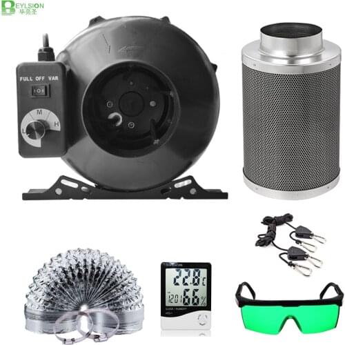 BEYLSION 4/5/6/8 Inch Grow Box Full Kit Centrifugal Fans Activated Carbon Air Filter Set for Green House Grow Tent Hydroponic