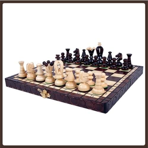 Kids Chess Set International Wooden Antique Portable Mini Retro Art Luxury Chess Ornament Boardgame Szachy Drewniane Board Game