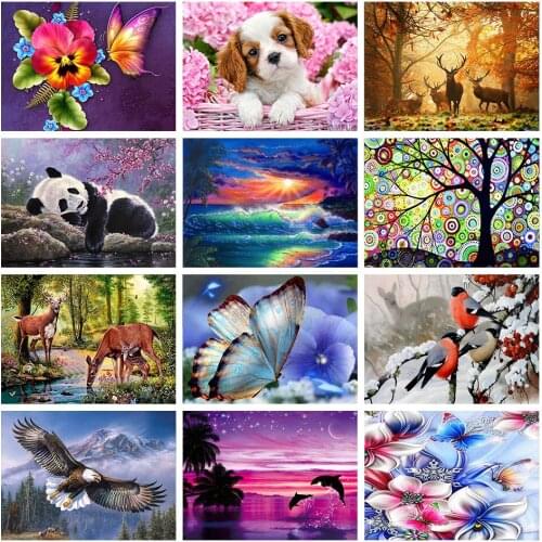 5D Diy Cartoon Diamond Painting Kit Full Round Drill Diamond Embroidery Mosaic Cross Stitch Home Decoration Gift
