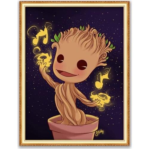 Groot DIY Embroidery Cross Stitch 11CT Kits Craft Needlework Set Cotton Thread Printed Canvas Home Decoration Wholesale On Sale