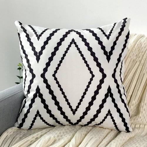 Outdoor/indoor Waterproof Geometric Hug Pillowcase Oil-proof Polyester Sofa Household Pillowcase Home Decoration Square 45x45cm