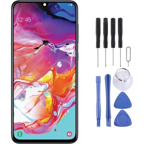 Original Super AMOLED Material LCD Screen and Digitizer Full Assembly with Frame for Samsung Galaxy A70