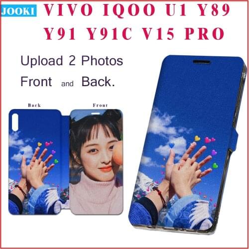 Personalised Classic Wallet Case for Vivo iQOO U1 Y89 Y91 Y91C V15 Pro Cover PU Leather Vintage Flip Cases Fashion Phone Bag