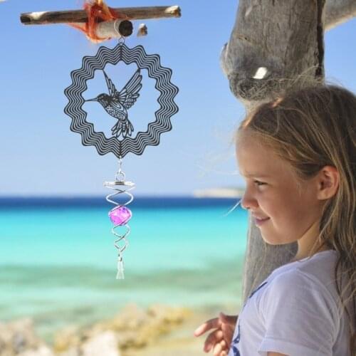 Hummingbird Pendant Wind Chime with Rotating Swing Tail Garden Decoration Wind Chimes for Outside Elegant Chimes Outdoor