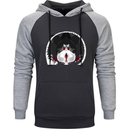 Raglan Hoody For Mens Cat Printing Fashion Casual Sweatshirts and Hoodie Leisure Hipster Pullovers New Arrival Tracksuits Homme