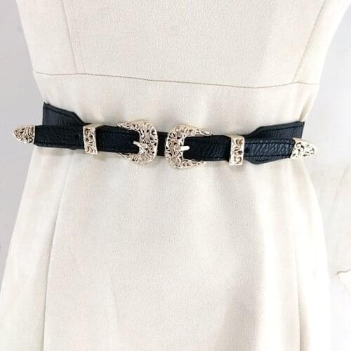 Elastic corset belt hollow out gold buckle vintage belts for women high quality stretch dress cummerbunds ladies waistband
