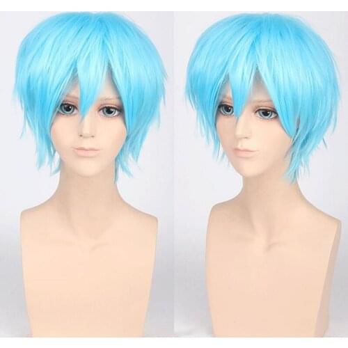 Anime My Hero Academia Shigaraki Tomura cosplay wig 28cm Short sky blue hair for men Boku no Hero Academia Cosplay Wigs