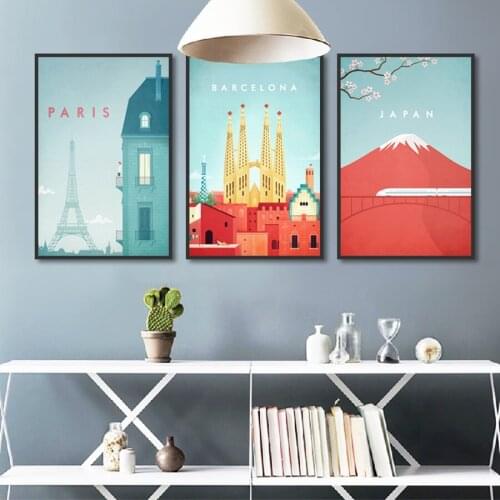 Nordic Poster World Famous Scenery Wall Pictures Canvas Art Posters and Prints Home Decoration Living Room Modular Painting