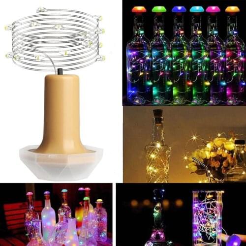 LED Solar Bottle Lamp Bottle Cap Lamp String Upper Cover Colorful Change String Lights Four-color Holiday Decoration Lights