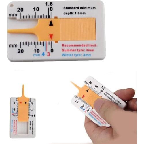 Auto Tyre Tread Depth Gauge Caliper 0-20mm Tread Piece Car Tool Car Tread Ruler Motorcycle Measure Trailer Caravan Wheel Re J7C9
