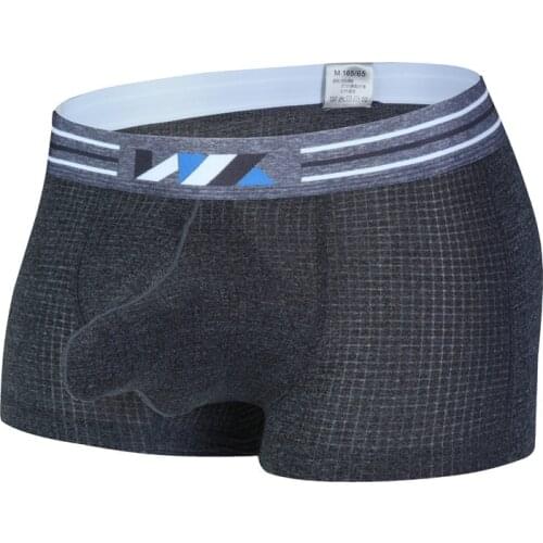 Man Sexy Ice Silk Nylon Boxers Shorts Funny Panties Male Gay Penis Pouch Jockstrap Bulge Underwear Men Shorts