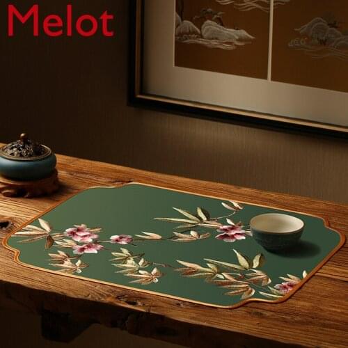 High-End Luxury Chinese Embroidery Dining Table Cushion Non-Slip Vase Mat Household Western-Style Placemat Tea Set Coasters