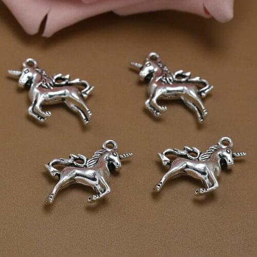 10pc/lot Vintage Unicorn Horse Pendant For DIY Jewelry Making Accessories Retro Charms Keychain Necklace Bracelet Trinket