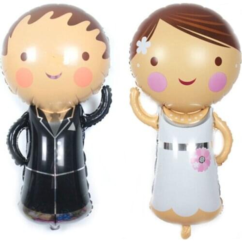 110*54cm Big Size Decoration Marriage Big Helium Foil Balloons Bride and Groom Dress Balloon Wedding Party Supplies