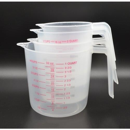 250/500/600/1000ML Plastic Measuring Cup Transparent Plastic Graduated Jug Cup With Handle Tip Mouth Cups Baking Kitchen Tools