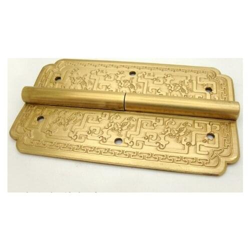 Pure copper 4 inch Chinese hinge cabinet door copper hand handle hardware furniture copper fittings