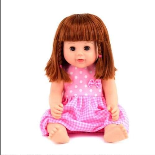 43cm Kawaii Close Eyes and Speaking Soft Baby Lifelike Doll Simulation Teaching Model Kid Birthday Party GiftToy A065 1pc/lot