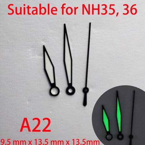 A22 suitable for NH35 watch pointers, watch accessories hand green/blue super luminous watch custom accessories NH36
