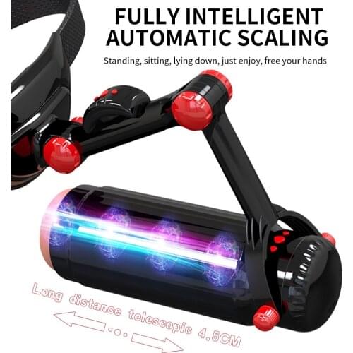 Automatic Telescopic Wearable Male Masturbator Cup For Men Adjustable Articulate Arm Penis Massager Real Vagina Pocket Pussy Toy