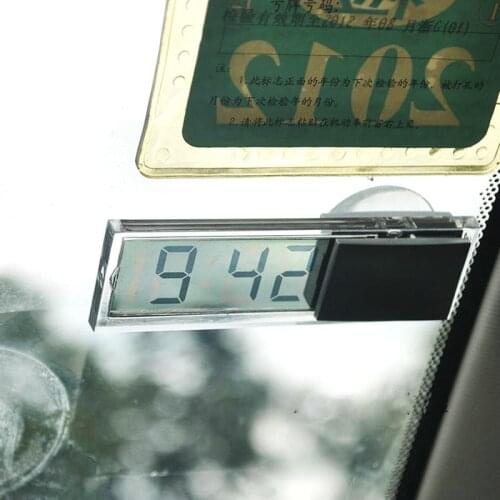 Car LCD Digital Clock Thermometer Auto Window Outdoor Energy-saving Smart Number Display Temperature Instruments Accessories