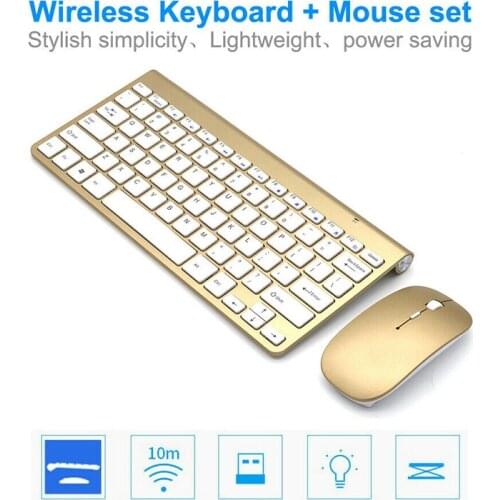 For Desktop PC Laptop And Notebook 1set 2.4Ghz Wireless Silent Keyboard Mouse Combos Mini Multifunctional Keypad Mice Set Pohiks