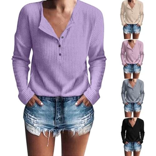 Rib Knit Shirts Button Blouse Women Long Sleeve Shirts Elegant Fashion Blouse Solid Tops Office Lady Shirt O-neck Blouses Blusas
