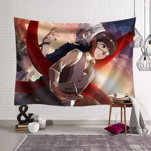 Large 200*150cm Cartoon mandala wall tapestry beach towel picnic mat Famous Japan Anime wall hanging boho tapestry wall art