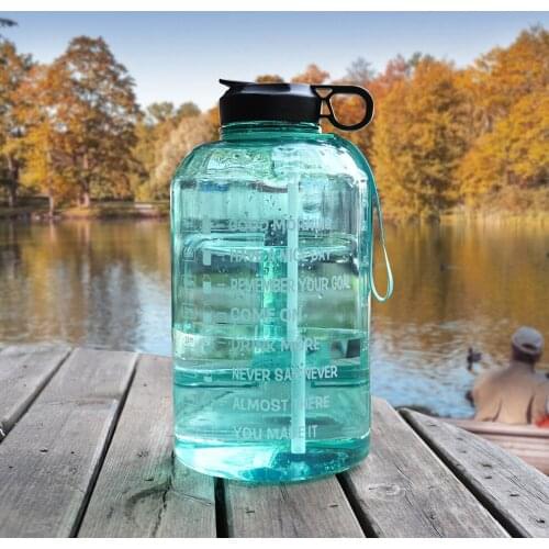 JQOOL bpa free water bottle with motivational time marker 1 gallon water bottle with straw motivational water bottle sports Gym