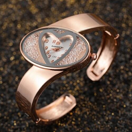 Womens Watches 2021 Luxury Bracelet Watch Rose Gold Heart Shaped Dress Quartz Wrist Watches for Women reloj mujer montre femme