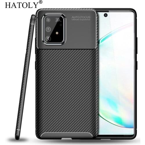 For Samsung Galaxy A91 Case Luxury Soft TPU Anti-knock Bumper Carbon Fiber Back Cover For Samsung A91 Phone Case For Samsung A91