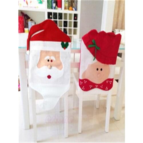 Merry Christmas Couple Chair Cover Happy New Year Table Decoration Hotel Restaurant Christmas atmosphere