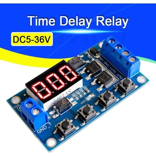 DC5-36V Dual MOS LED Digital Time Delay Relay Trigger Cycle Timer Delay Switch Circuit Board Timing Control Module DIY