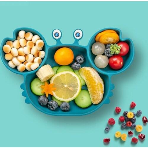 Childrens Silicone Service Plate Anti-Slip Suctorial Cartoon Animal Bulk Silica Gel Seperated Plate