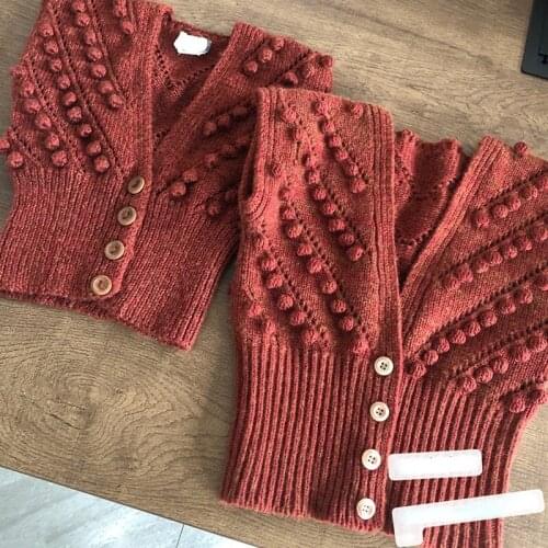 In Stock Childrens Wool Sweater Knit Sweater Fashion Girls Sleeveless Wool Handmade Vest