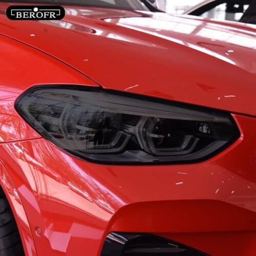 For BMW X3 F25 G01 2020 M Car Headlight Tint Smoke Black Protective Film Vinyl Protection Transparent TPU Sticker Accessories 2p