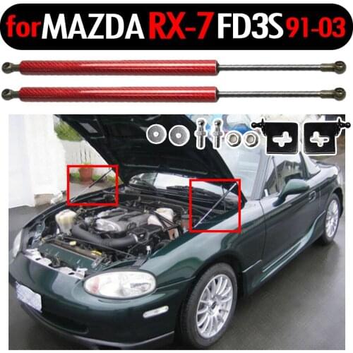 For Mazda RX7 RX-7 FD3S 1991-2003 Front Bonnet Hood Modify Gas Struts Lift Support Shock Damper Accessories Absorber