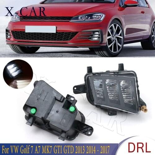 X-CAR Daytime Running Light LED DRL Fog Light Lamp Left Right For Volkswagen VW Golf 7 A7 MK7 GTI GTD 2013 2014 2015 2016 2017