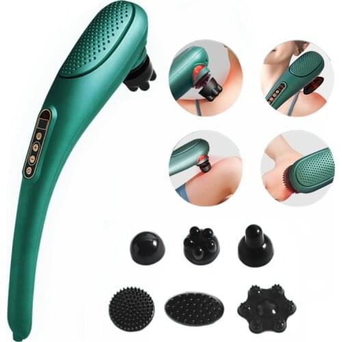 Electric Dolphin Massager Six Head Machine Full Body Neck Vertebra Back Muscle Relax Vibrating Deep Tissue Massage Health Care