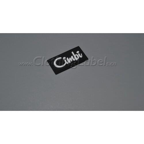 PVC label, label for clothing,embossed logo, sewn groove along the edge sew in fabric
