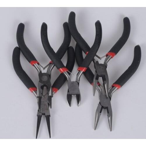 Multi-Type Black Handle Anti-Slip Splicing Fixing Tools For Jewelry Making Long Needle Round Nose Cutting Wire Pliers