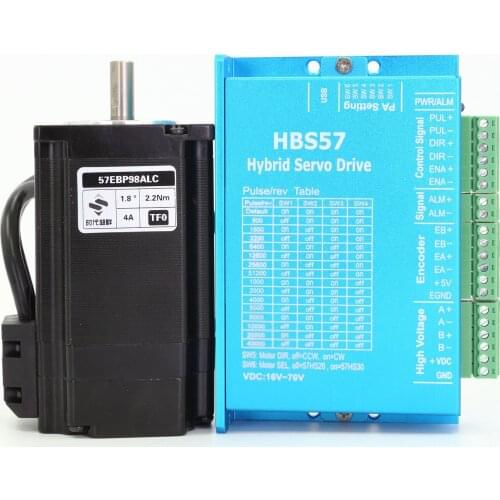 Nema23 closed loop stepping servo motor + HBS57 driver kit 2.2N.m, with encoder 1000 lines