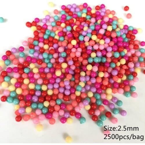 Meideheng Mini small Round no hole Beads For Jewelry Making DIY Craft Accessories Supplies For Jewelry Soild Acrylic Beads 2.5mm