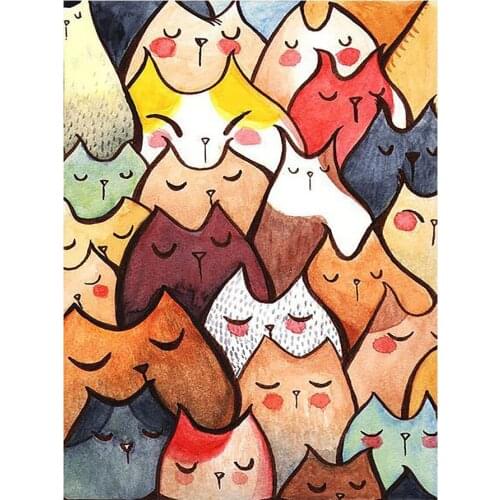 Cartoon Cats Diamond Painting Round Full Drill Nouveaute DIY Mosaic Embroidery 5D Cross Stitch Home Decor Gifts